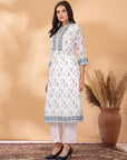 Ethnic Motif Poly Georgette Kurta with Swarovski Detail & Palazzo Set