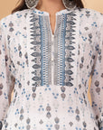 Ethnic Motif Poly Georgette Kurta with Swarovski Detail & Palazzo Set