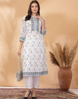 Ethnic Motif Poly Georgette Kurta with Swarovski Detail & Palazzo Set