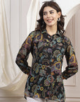 Embroidered Poly Slub Kurta Set with Tasselled Khadi Silk Dupatta