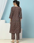 Ethnic Motif Printed Straight Kurta Set with Dupatta for Women