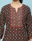 Ethnic Motif Printed Straight Kurta Set with Dupatta for Women