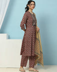 Ethnic Motif Printed Straight Kurta Set with Dupatta for Women