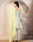 Printed Cotton Flared Kurta Set with Dupatta for Women