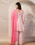 Printed Cotton Flared Kurta Set with Dupatta for Women