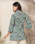 Paisley Printed Poly Crepe Shirt with Bell Sleeves