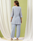 Solid A-Line Cotton Kurta Set with Embroidery & Afghani Salwar