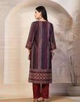 Printed Straight Calf Length Kurta with Sewroskie Work & Embroidered Palazzo
