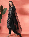 Floral Printed Straight Calf Length Kurta & Palazzo Set for Women