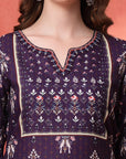 Floral Printed Straight Calf Length Kurta & Palazzo Set for Women