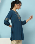 Floral Embroidered Rayon Tunic