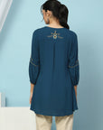 Floral Embroidered Rayon Tunic