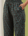 Floral Printed A-Line Cotton Kurta Set with Embroidery & Cotton Dupatta
