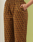 Floral Printed A-Line Cotton Kurta Set with Embroidery & Cotton Dupatta
