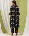 Floral Printed Cotton A-line Kurta Set with Dupatta for Women