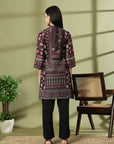 Placement Printed A-Line Poly Muslin Co-ord Set with Sewroskie Work