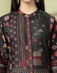 Placement Printed A-Line Poly Muslin Co-ord Set with Sewroskie Work