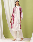 Solid Straight Kurta Set with Embroidery & Mirror Work Dupatta