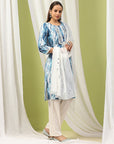 Solid Straight Kurta Set with Embroidery & Mirror Work Dupatta