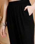 Solid Rayon Kurta Set with Ethnic Embroidery & Bell Sleeves