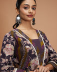 Floral Printed Modal Chanderi Kurta Set with Laced Dupatta