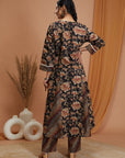 Floral Printed Modal Chanderi Kurta Set with Laced Dupatta