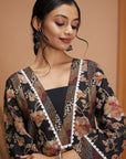 Floral Printed Modal Chanderi Kurta Set with Laced Dupatta