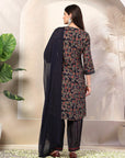 Sequin Embroidered Modal Chanderi Kurta Set with Printed Salwar & Lace Dupatta