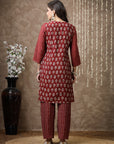 Floral Printed A-Line Modal Chanderi Kurta Set