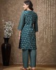 Floral Printed A-Line Modal Chanderi Kurta Set