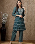 Floral Printed A-Line Modal Chanderi Kurta Set
