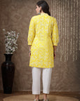 Floral Printed A-Line Above Knee Length Kurti