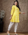 Floral Printed A-Line Above Knee Length Kurti