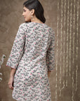 Floral Printed Straight Cotton Kurti