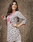 Floral Printed Straight Cotton Kurti