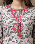 Floral Printed Straight Cotton Kurti