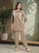 Grey Cotton Co-ord with Chikankari Embroidery & Laced Palazzo