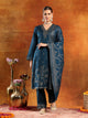 Calf-Length Jacquard Wool Kurta Set with Swarovski Detail & Dupatta