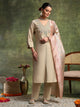 Cotton Linen Kurta Set with Ari Embroidery, Palazzo & Assam Silk Dupatta