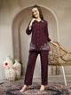 Solid Viscose Rayon Co-ord Set with Embroidered Shirt Collar