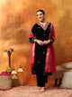 Regal Velvet Kurta Set with Zari & Patch Embroidery