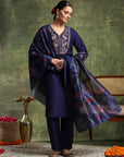 Samaira Silk Zari-Embroidered Kurta Set with Dupatta