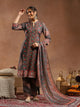 Floral Printed Silk Kurta Set with Sewroskie Work & Printed Dupatta