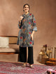 Floral Printed A-Line Modal Chanderi Kurta