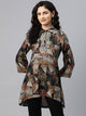 Printed High-Low Modal Chanderi Tunic with Floral Embroidery
