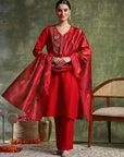 Samaira Silk Zari-Embroidered Kurta Set with Dupatta