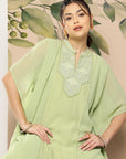 Embroidered Flared Sleeves Kaftan Kurta