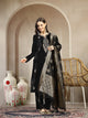 Velvet Kurta Set with Zari Neck, Gotta Accents & Banarasi Dupatta