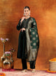 Velvet Zari-Embroidered Kurta Set with Bell Sleeves, Palazzo & Banarasi Dupatta