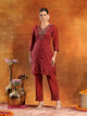 Cotton Raschel Embroidered Kurta Set with Palazzo